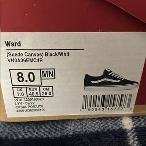 Vans Ward Black and White Sneakers